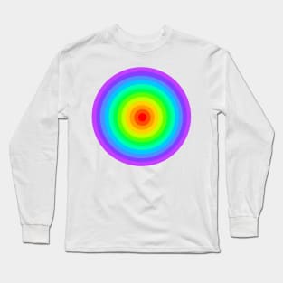 Colourful Rainbow Circle Light Coloured Long Sleeve T-Shirt